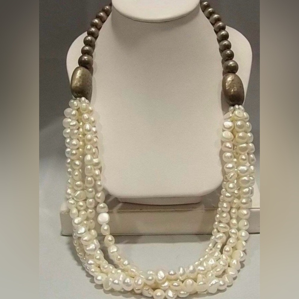 Silpada Multiple strands of Silver and Pearl Necklace
